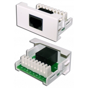 Вставка Mosaic 22.5x45 1xRJ45 Cat.5e, белая